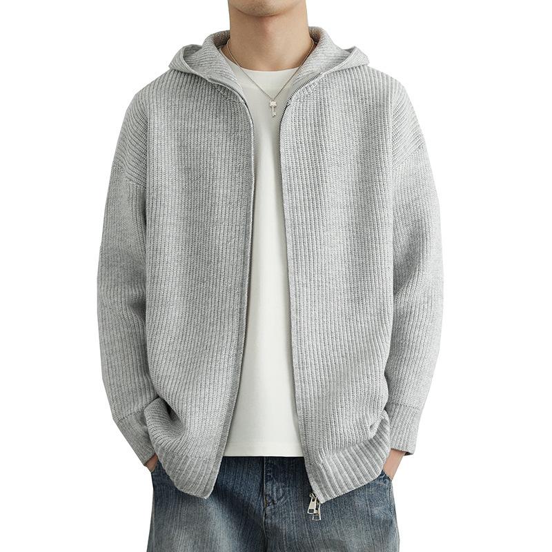 Neuer Herbst- und Winter-Kapuzen-Mode-Reißverschluss-Cardigan-Pullover für Jungen