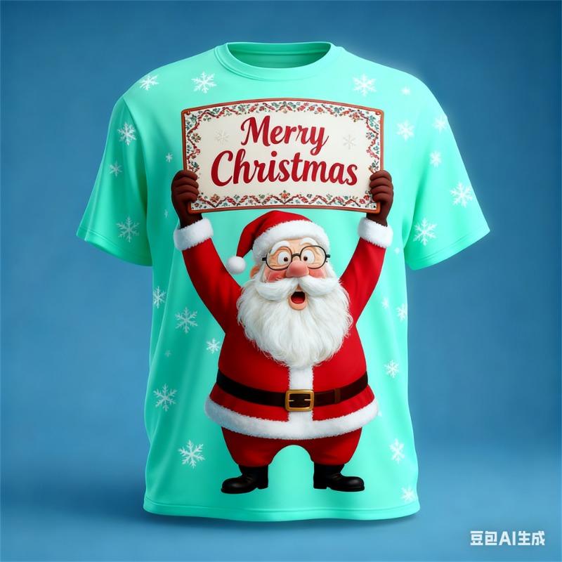 Weihnachten Herren T-Shirt Weihnachtsmann Muster Druck Herren Damen Rundhals T-Shirt Weihnachtsgrafik T-Shirts Neu in Oberteile & T-Shirts