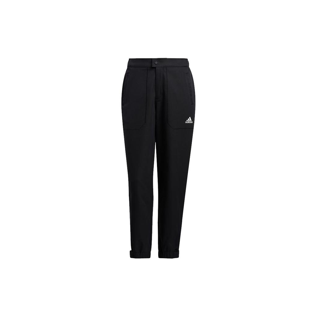 Adidas Elastic Button Waist Sports Capri Pants Women Bottoms Black H07388