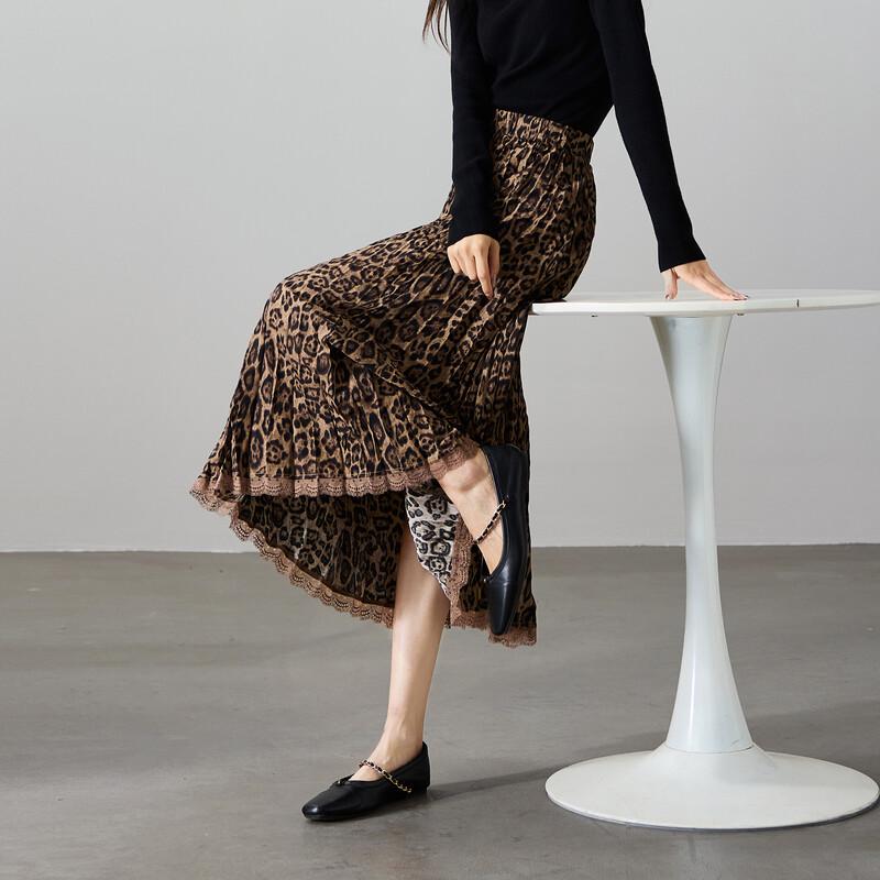 SOFSIL Retro plisovaná áčková sukně s leopardím vzorem