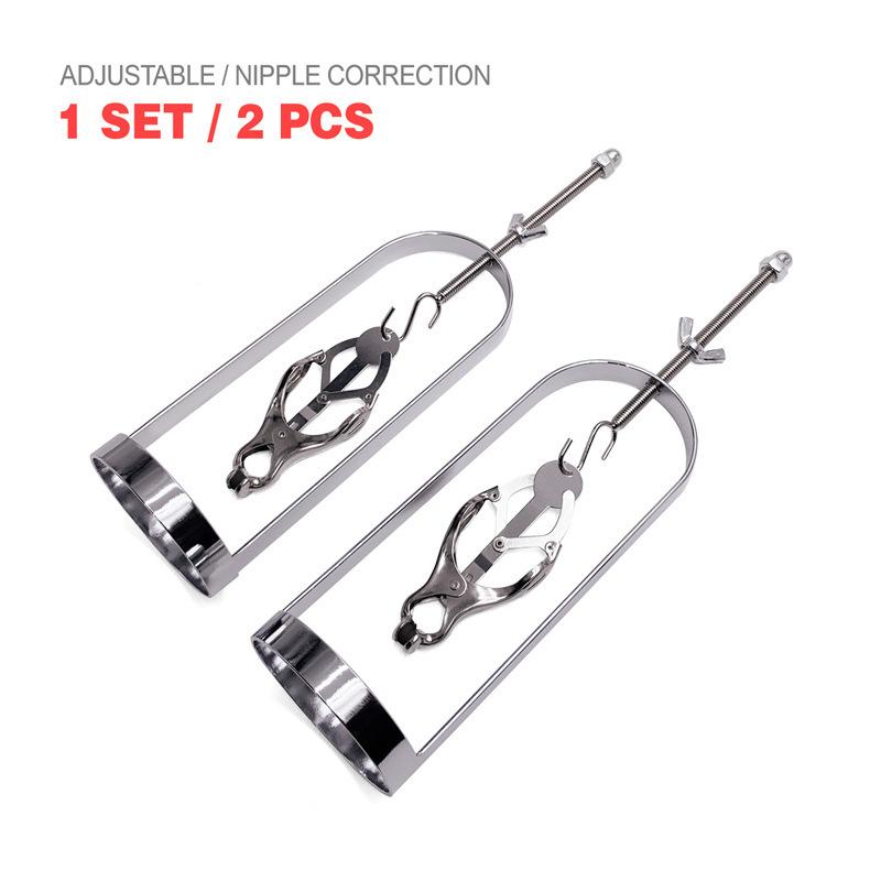 Stainless Steel Nipple Clamps with Chain Adult Sex Toys for Men Women SM Play Erotic Stimulation Pair