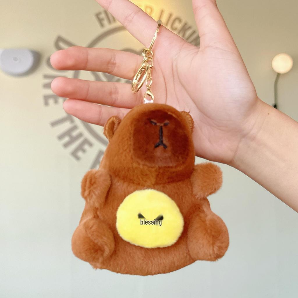 Capybara Plush Toy Keychain – Cute Stuffed Animal Backpack Clip