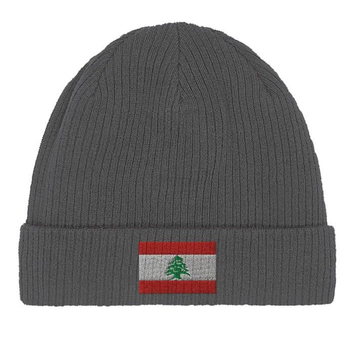 Bonnet Drapeau Liban en Gris