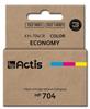 Actis High-Yield Tri-Color Ink Cartridge for HP 704 - Premium Print Quality