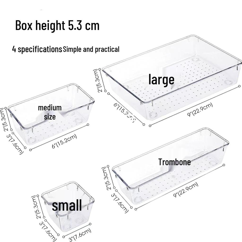 Clear Plastic Multifunctional Drawer Organizer for Home or Office