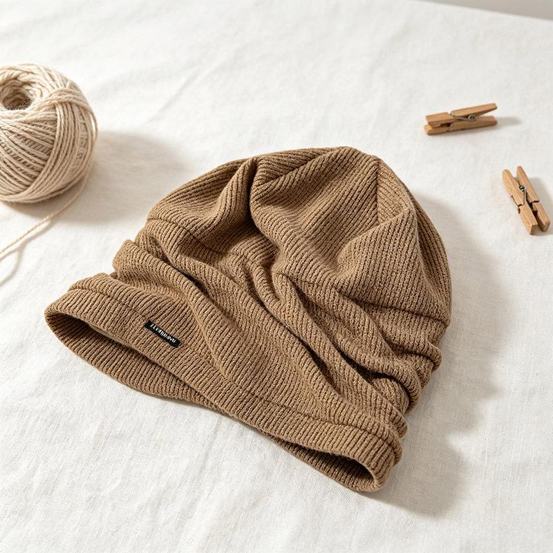 Autumn and winter fashion hats women's solid color simple warm headgear versatile face small knitted headgear wool hat