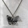 Mystical Mechanical Butterfly Pendant Necklace Gothic Design With Artisanal Distressing Perfect Gift For Alternative Style Lovers