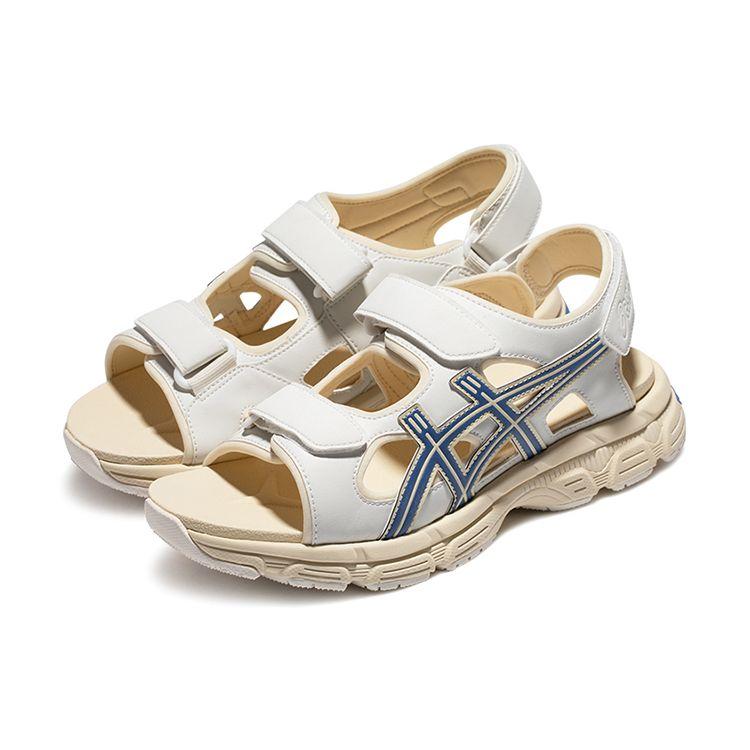 Asics Kahana Sd Leather Comfortable Beach Sandals Unisex Sandals White Blue 1203A130-103