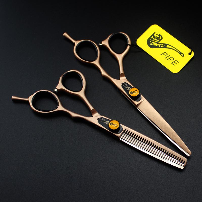 Japanese Gold Lacquer Barber Scissors Set: Straight, Bang, and Thinning Shears
