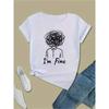 Women Casual T-Shirt Funny "I'm Fine" T-shirt Graphic All-Season Fashion  Perfect for Daily Commute Travel Streetwear