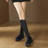 Retro Rivet V-mouth Boots for Women But Over the Knee 2025 Autumn and Winter New Thick-soled Heightening Knight Boots High Boots Look Thin