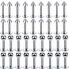 36Pcs Spike Nose Stud Surgical Steel Labret Jewelry Snake Bites Lip Piercing Monroe Lip Rings Studs for Women Men Helix Earring