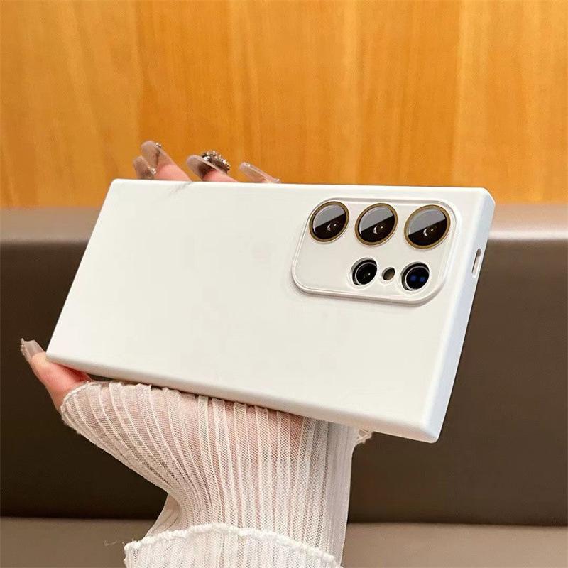 Suitable for Samsung S25 Ultra Skin Feeling Mobile Phone Case S24 Crystal Lens Film A16 Liquid S23 Silicone Soft Shell A55