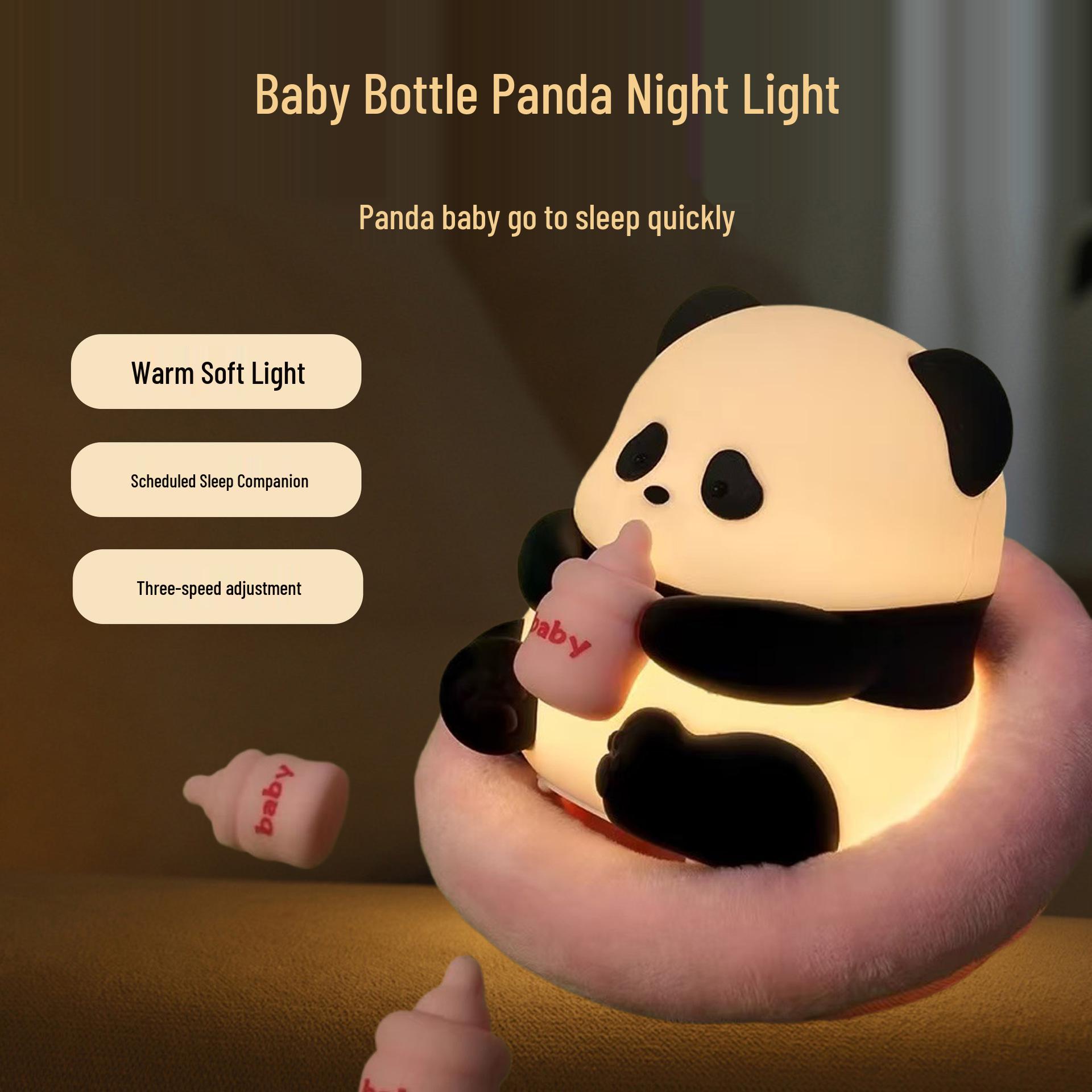 

Panda Soft Silicone Night Light - Eye Protection for Kids Bedrooms Charging Cable + Color Box