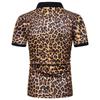 Herren Sommer Mode Leopardenmuster Lässiges Kurzarm T-Shirt Herren