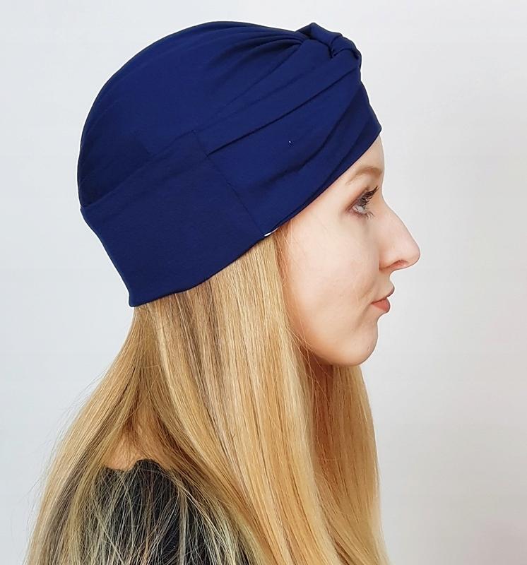 Sara Navy Blue Women' Turban Made of Bamboo Shawl Even After Chemotherapy