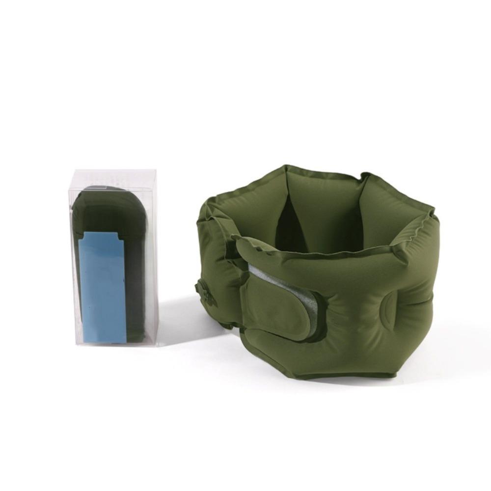 

Ultralight Inflatable Neck Pillow Manual Inflation Napping Neck Headrest Train Journey зелений