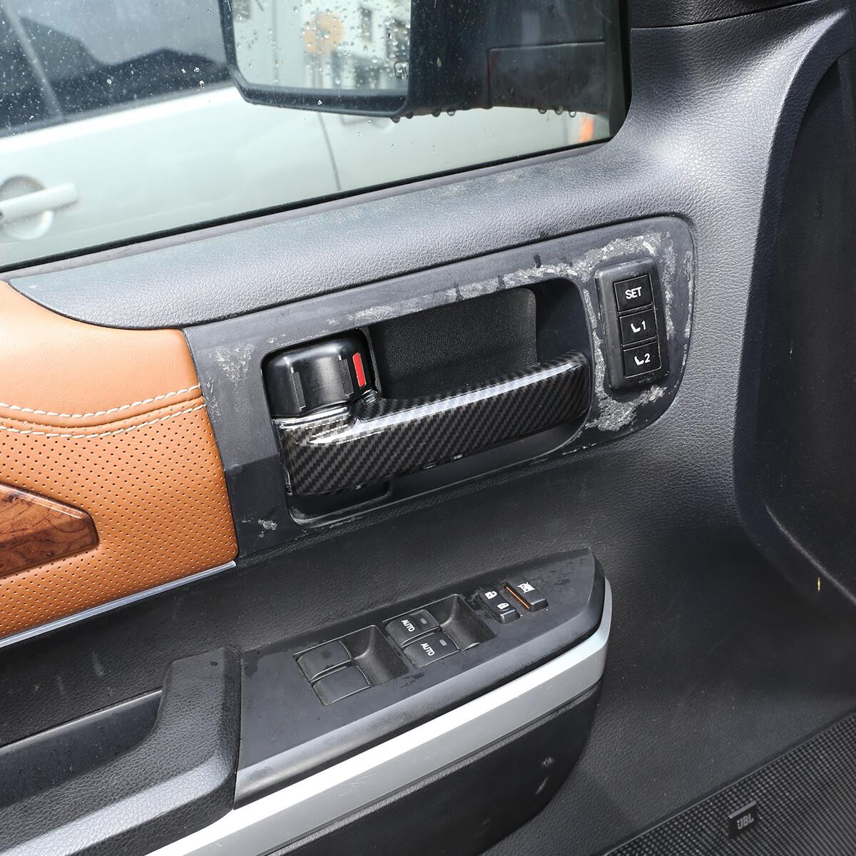 4PCS ABS Carbon Fiber Pattern Inner Door Handle Decoration For Toyota Tundra