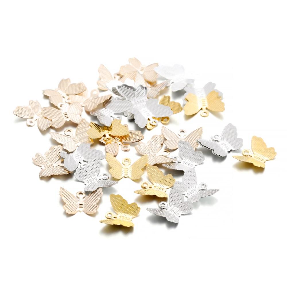 100pcs/lot Butterfly Filigree Wraps Connectors Charm DIY Jewelry Accessories Findings Supplies For Jewelry Making