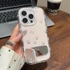 Ins Cat Claw Mirror Bracket Suitable for Apple 16promax Mobile Phone Case 15 Feather Yarn Butter Shell 14 Cute 13/12