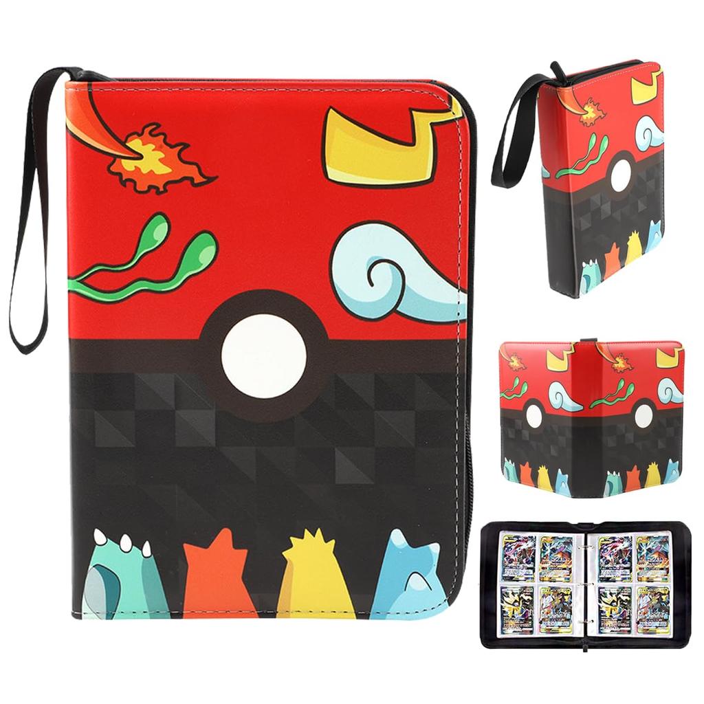 Card File Collection Card Binder Collection File 4 Sheets 50 Pages Can Hold 400 Sheets Large Capacity PU Leather Card Sheet Compatible with Carding