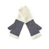 1 Pair Korean Style Knitted Gloves Soft Warm Half Finger Gloves Protect Wrists Cold-proof Color-blocked Gloves