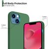 Coque Silicone - pour iPhone 14 - Vert Nuit - Antichoc - 2 Verres Trempés - Installation Facile