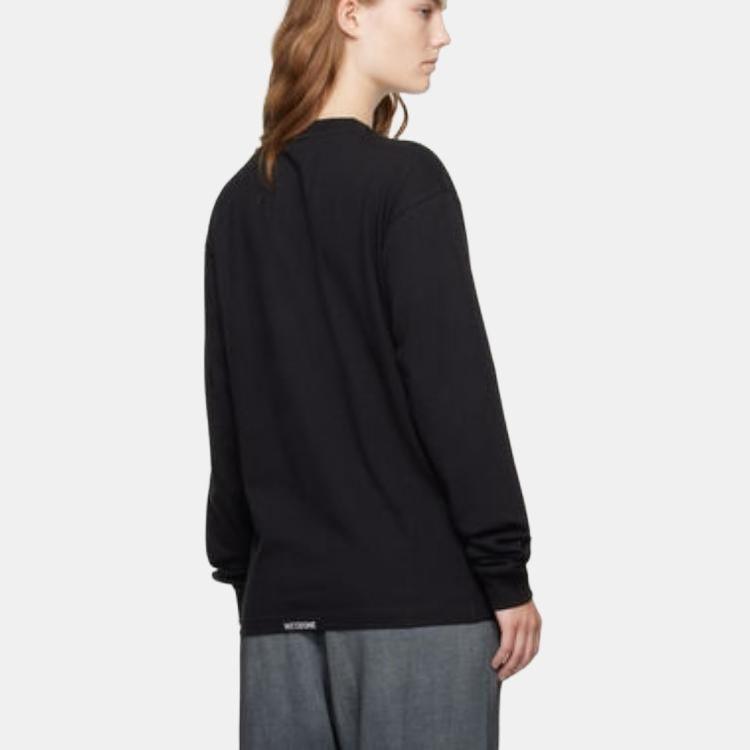 We11done Pearl Bear Long Sleeve T-Shirt Unisex Tops Black WD-TT2-24-781-U-BK