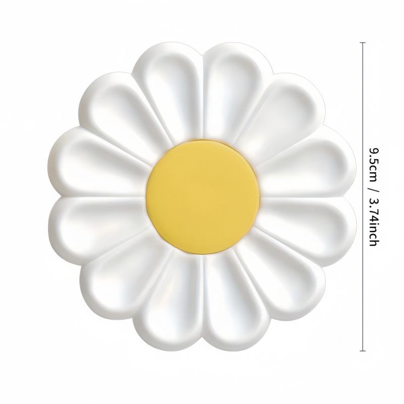 1PC Daisy Coaster Silicone Material Cute Flower Shaped Heat-resistant Dual Color Coffee Coaster,suitable for Holiday Gifts