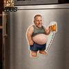 Stress Relief Fridge Magnet Daddy with Soft Tummy, Squeeze Dads Cabinet Belly Refrigerator Magnet, Photo Holder for Kitchen Decor