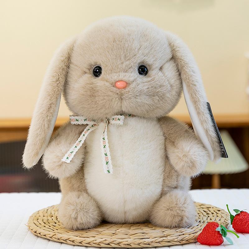 Super Cute Alison Lop-eared Rabbit Plush Toy Children's Birthday Gift Cute Pet Ornament Girl Ribbon Rabbit Doll