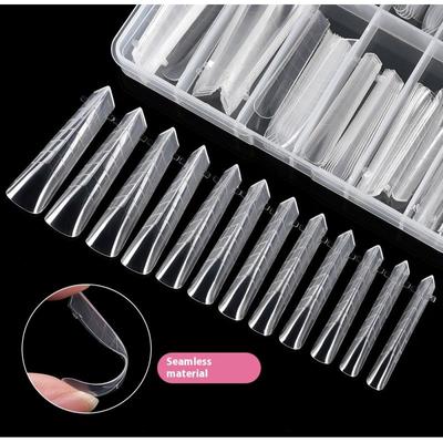 Mucegai pentru Unghii Dual Forms 120 Buc. Tipsuri False Construire Rapidă Gel UV Acrilic Mucegai pentru Unghii Acoperire Completă Sistem de Unghii Modelare Extensie Top