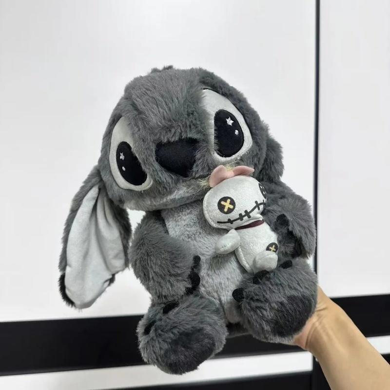 Grey Black Stitch Plush Toy Doll Soft Hug Pillow Sofa Cushion Sleep Companion Comfort Doll Room Desktop Decoration Festival Gift