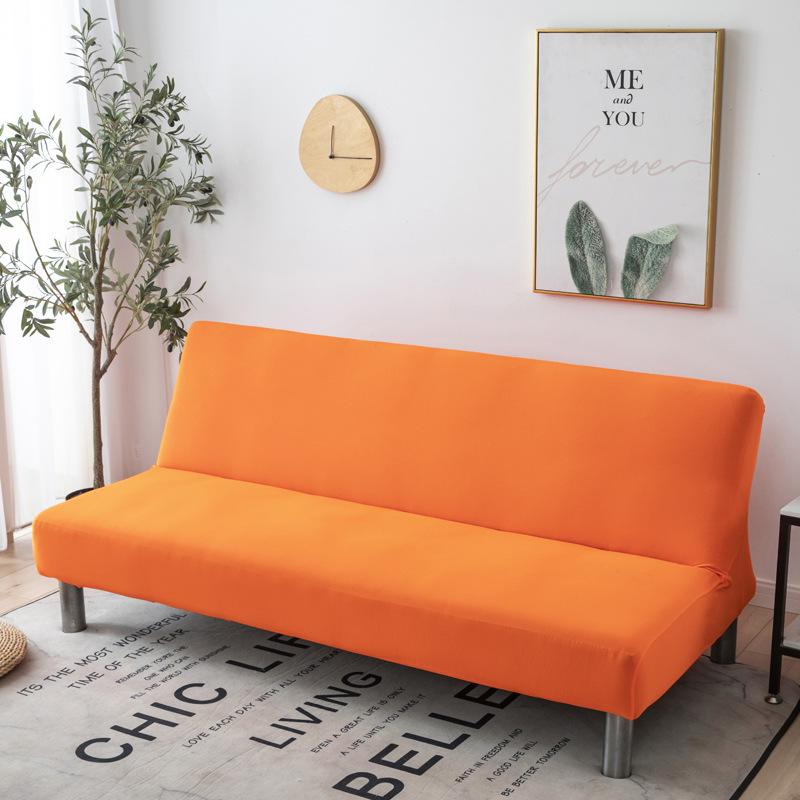 Solid Color Without Armrest Sofa Bed Cover Elastic Stretch Foldding Couch Covers Removable Washable Slipcover Living Home el