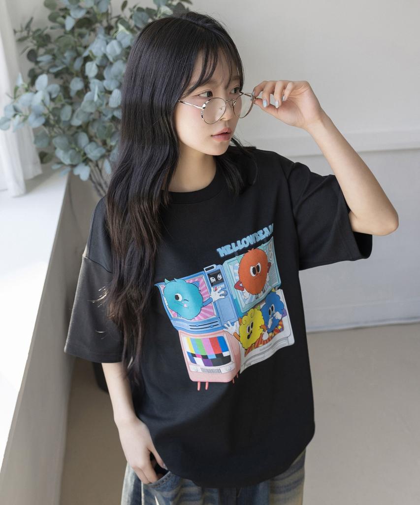 Ejeuaiwon Retro Tv Regular Fit Short Sleeve T-Shirt