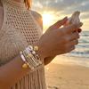 Bohemian Elegant White Gold Color Beaded Bracelet for Women Sea Turtle Cowrie Shell Charm Summer Beach Party Jewelry Gift