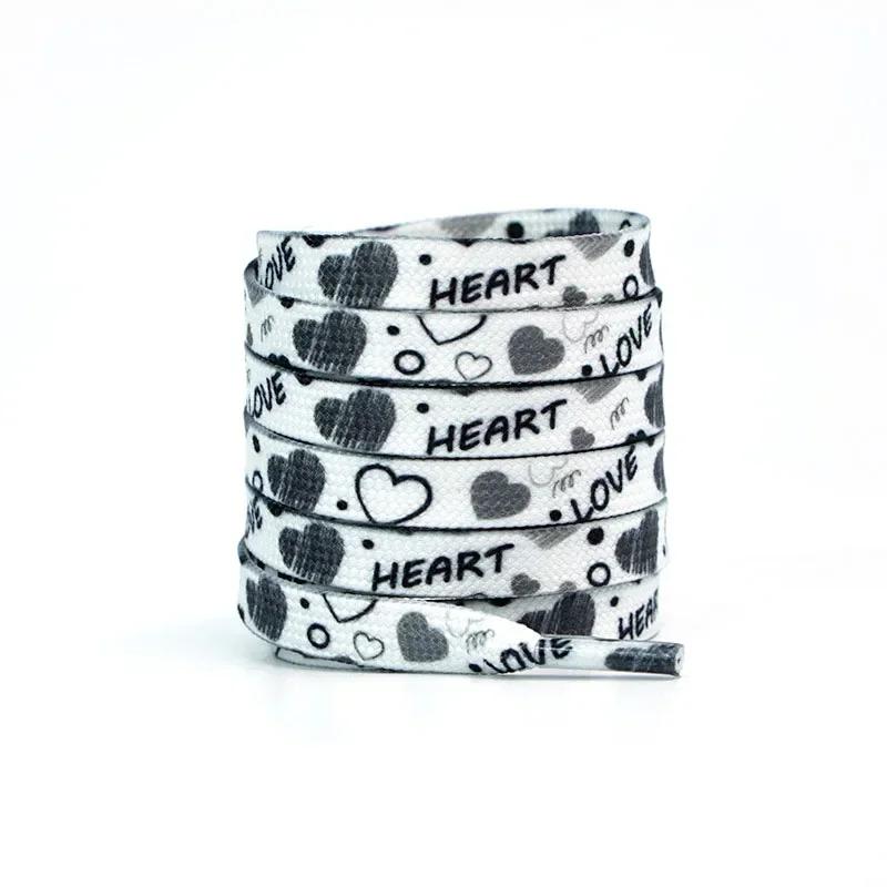 NEW Flat Pink Love Shoelace Personalized Valentine's Day Heart Shoelaces Rope Couples High Canva Sports Shoes Shoe Laces for AF1