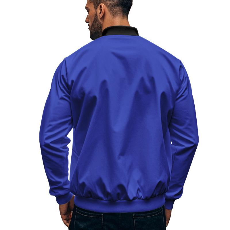 Autumn New Versatile Stand-collar Jacket Men's Twill Zipper Long-sleeved Baseball Jacket