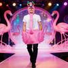 Pink Flamingos Costume Flamingo Hooded Jumpsuits Halloween Cosplay Costumes Flamingo Outfit for Flamingo Themed Party