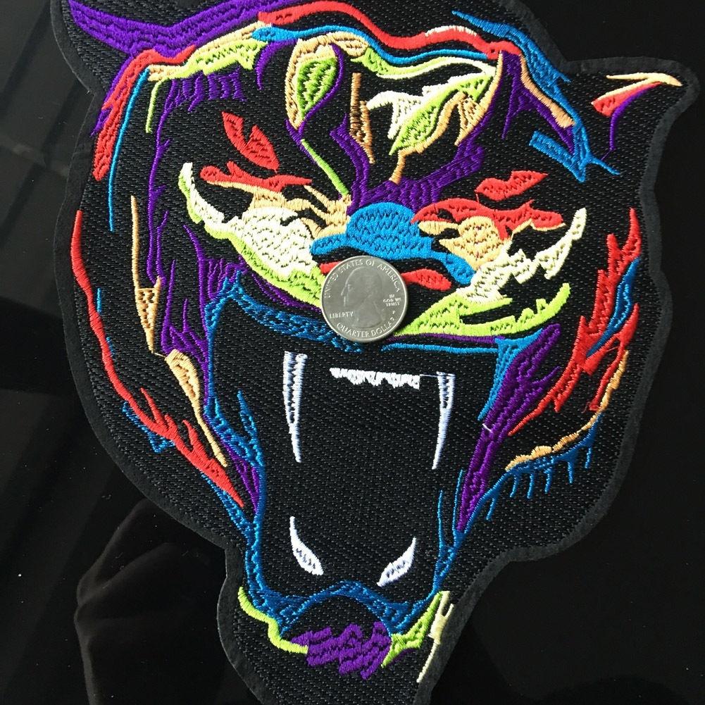 Large Tiger Embroidered Cloth Patches Iron On Patch Applique Jacket Jeans DIY