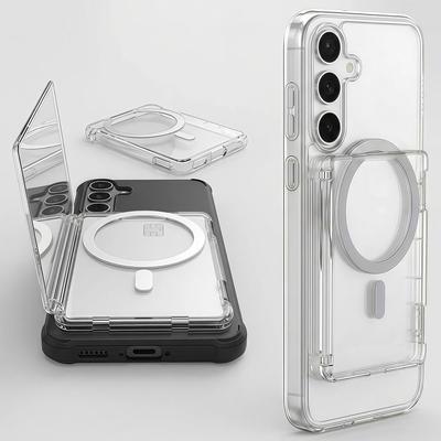 Transparent Für MagSafe Kartenhülle 2 Kartenfächer Stoßfest Magnetischer Ständer Kartenhalter Ultradünnes Abnehmbares Portemonnaie Handyhülle