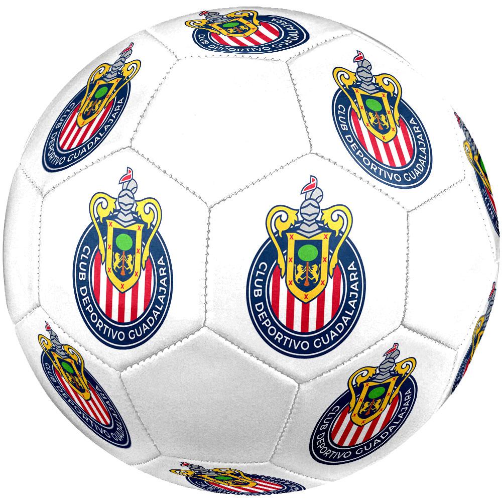 CD Guadalajara Size 5 Soccer Ball, Machine-Stitched PVC, Durable & High Bounce, All Ages Fit, fan merchandise, matches & outdoor use.
