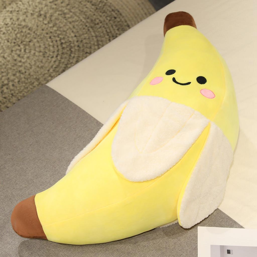25-80cm Cartoon Cute Giant Banana Plush Doll Pillow Yellow Smile Banana Fruit Plush Toy Home Decoration Gift For Children