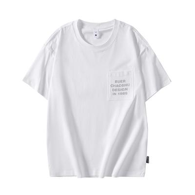 American Vintage Style Short-sleeved T-shirt for Mens Summer Latest Round Neck Comfortable Fit Large-size Half-sleeved Top