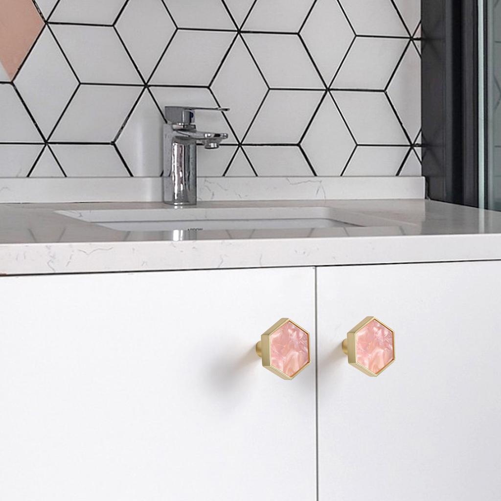 Nordic Minimalist Hexagonal Shell Handle Marble Drawer Cabinet Wardrobe Pull