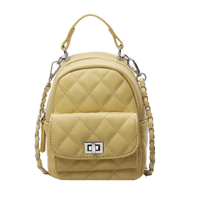 

Цепочный рюкзак весна-лето новый вышитый ромбовидный наплечный мессенджер для выхода в свет повседневный мини портативный рюкзак жёлтый