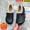 New Chinese-style Real Soft Leather Winter Women's Cotton Shoes 2025 New Winter Outer Wear Beef Tendon Soft Sole Velvet One-pedal Shoes
