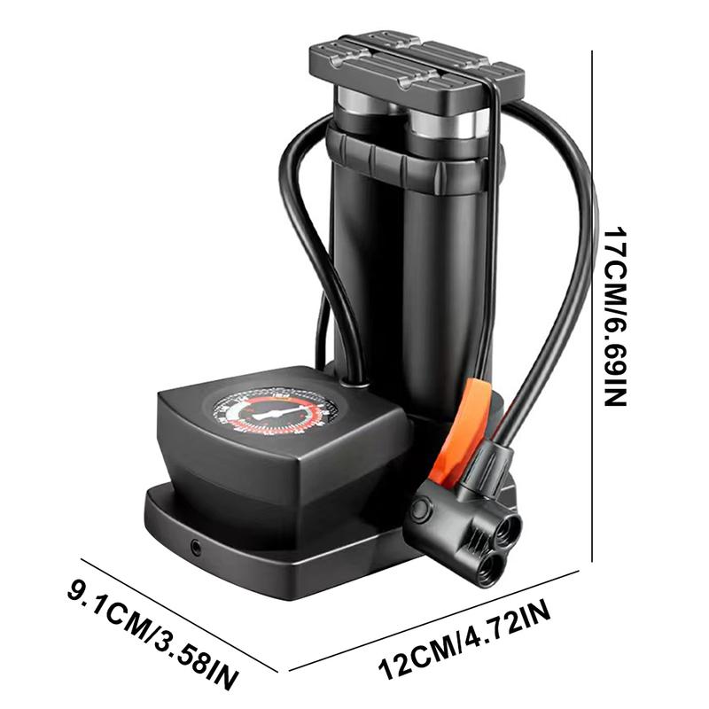 Foot Pedal Portable Pump with Gauge Foot-Activated Floor Pump High Car Basketball Inflator for Electric Car Motorbike