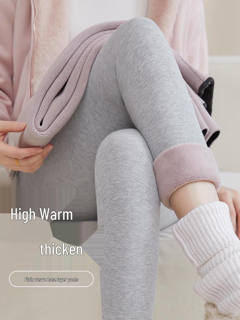 Women's Winter Warm Pants with Super Thick Velvet Lining, Cold-Proof Lamb Velvet, Plain Weave Design