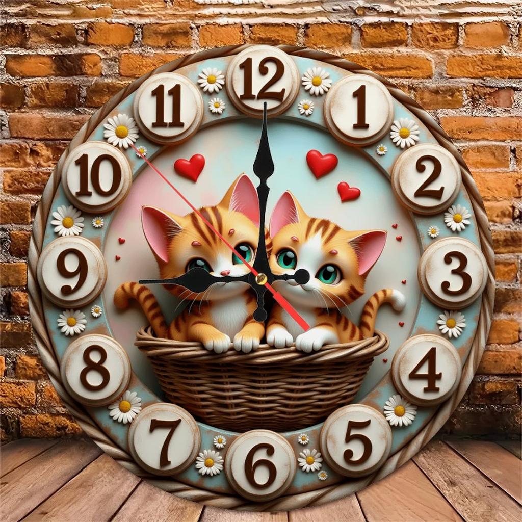 25x25cm Wood Wall Clock with a Safety Wire Hanger for Secure Mounting